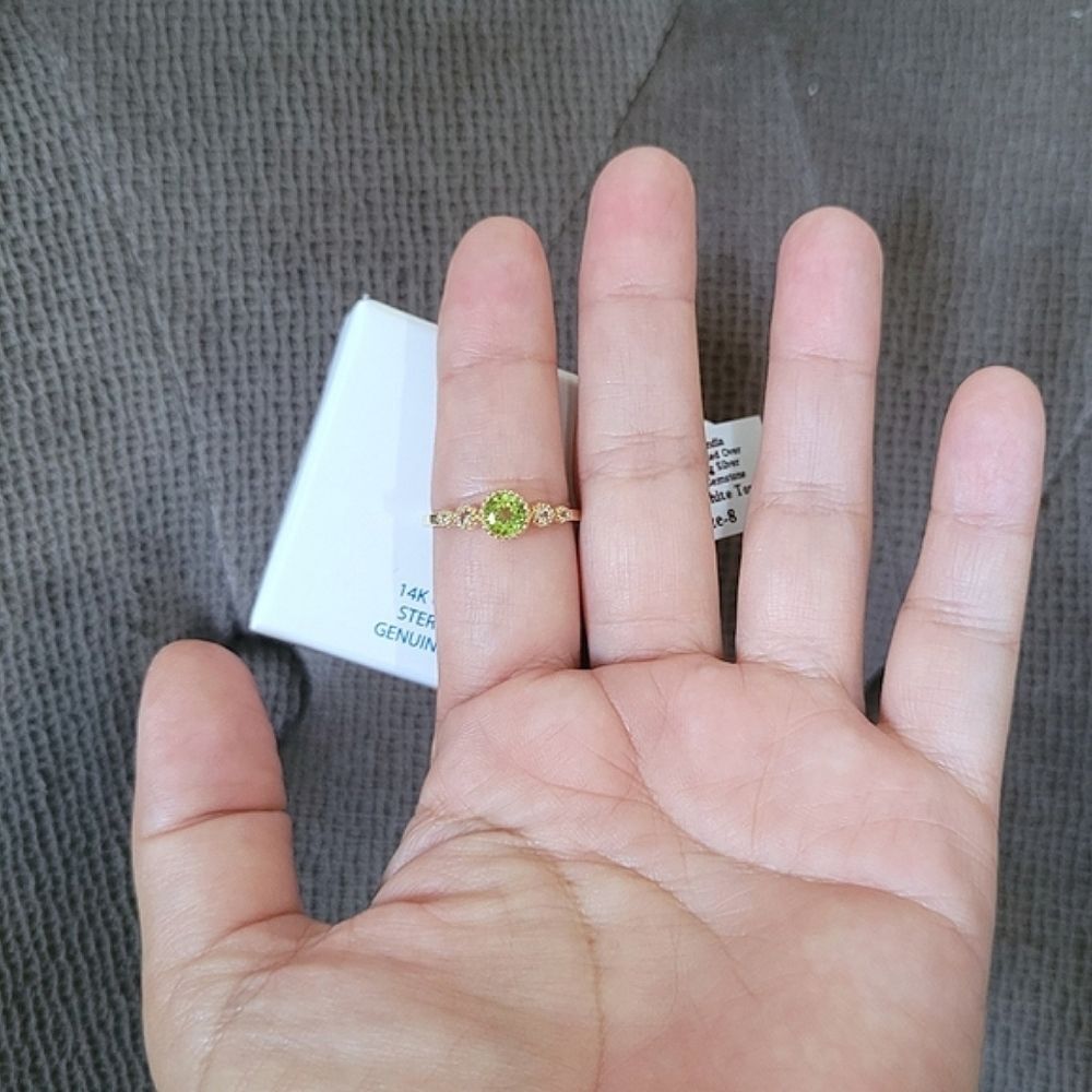 Shivam Peridot💚 with White Topaz Ring💍 - NIB - Picture 9 of 16